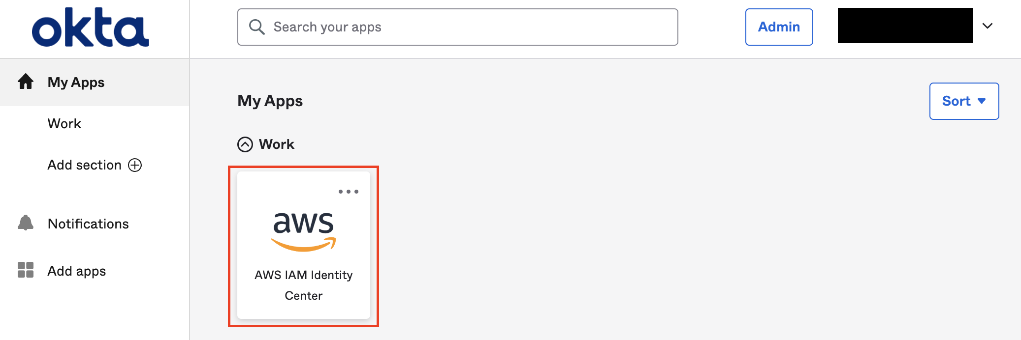 Start AWS IAM Identity Center App