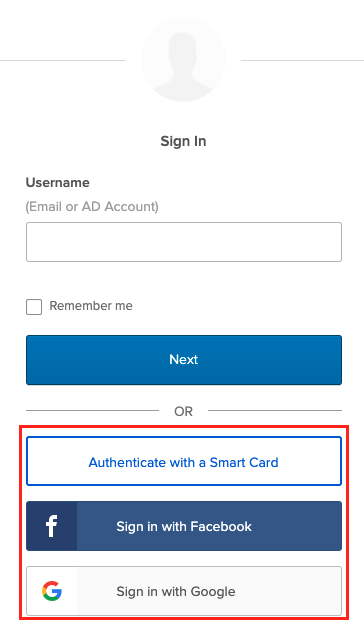 Login Widget IdP Buttons