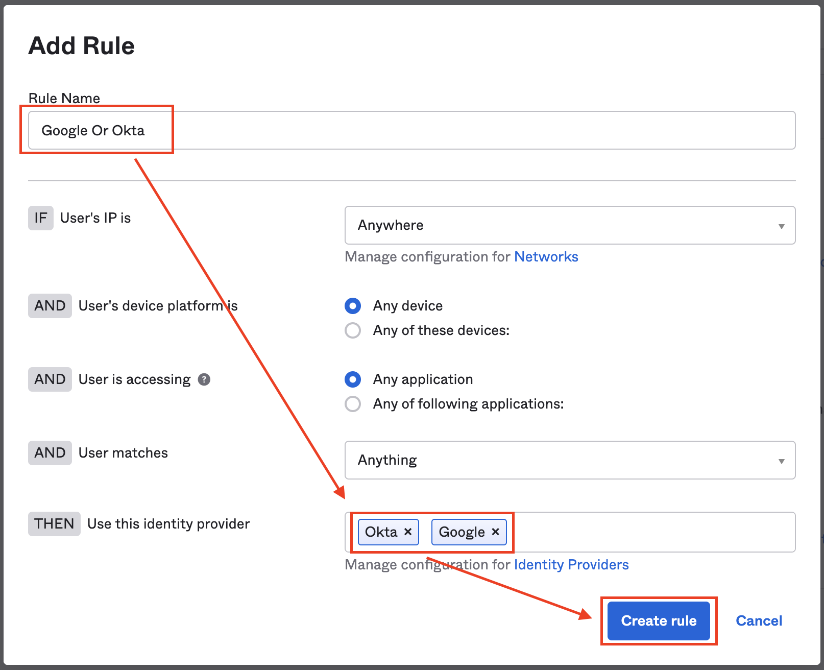 Create Routing Rule